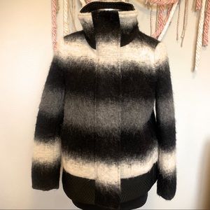 Banana Republic Boiled Wool Striped Coat